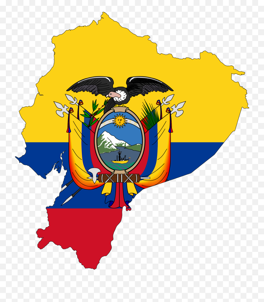 Ecuador Flag Map Large Map Ecuador Flag Ecuadorian Flag - Ecuador Map Flag Emoji,Peru Flag Png
