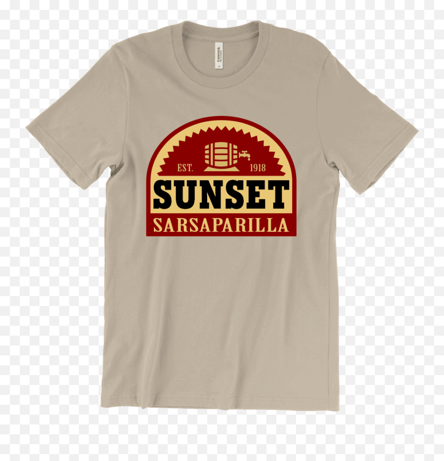 Sunset Sarsaparilla T - Shirt Fictional Corporations Emoji,Fallout 4 Logo