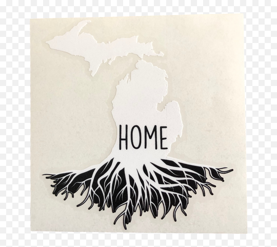 Michigan Home With Roots Decal Emoji,Michigan Clipart