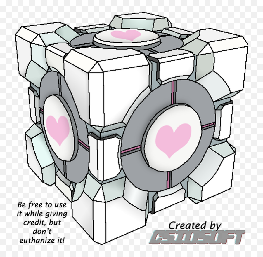 Companion Cube Portal Gate - Portal Companion Cube Drawing Emoji,Cube Transparent Background