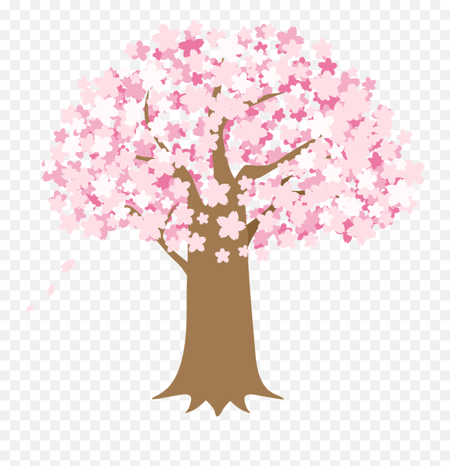 Cherry Blossoms Tree Clipart - Transparent Cherry Blossom Tree Clipart Emoji,Cherry Blossom Clipart