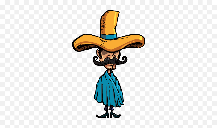 Mexican With Sombrero - Mexican With Big Sombrero Clipart Gringos Cartoon Emoji,Sombreros Clipart