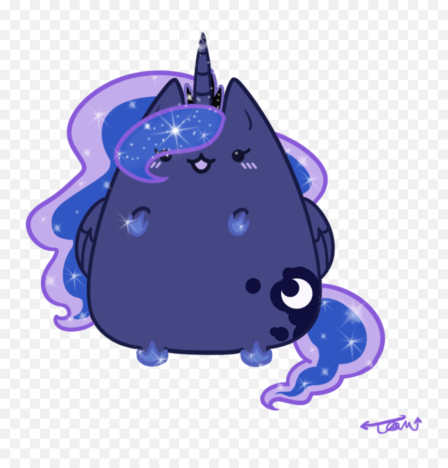Download Blue Pony Electric Purple Pusheen Cat Hq Png Image - Birthday Pusheen Unicorn Cat Emoji,Pusheen Transparent Background