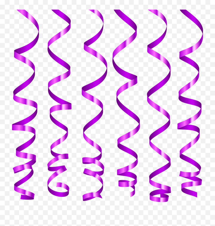 Purple Curly Ribbons Png Clipart Image - Curl Red Ribbon Transparent Emoji,Purple Ribbon Png