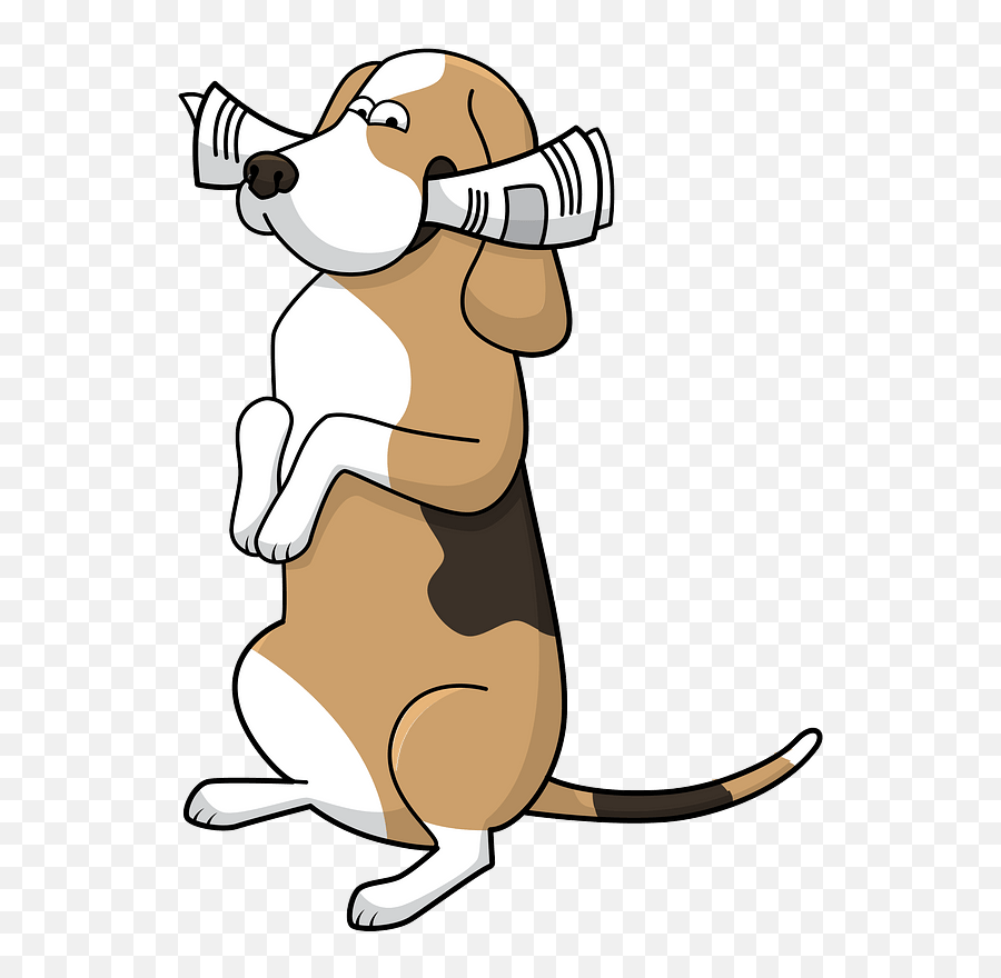 Beagle With A Newspaper Clipart Free Download Transparent - Dog Emoji,Newspaper Clipart