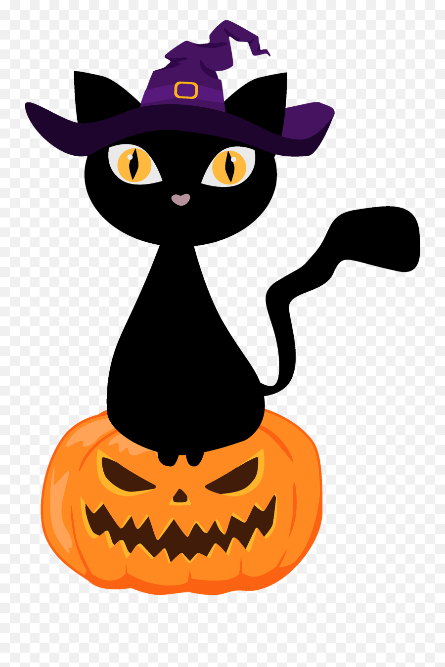 Black Cat Clipart Free Download Transparent Png Creazilla - Witch Hat Emoji,Black Cat Clipart