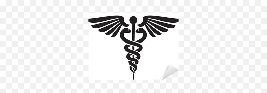 Caduceus Medical Symbol Black Sticker Emoji,Caduceus Logo