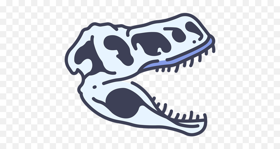 Skull Fossil Line Color Dinosaurs Icons Png Emoji,Fossil Png
