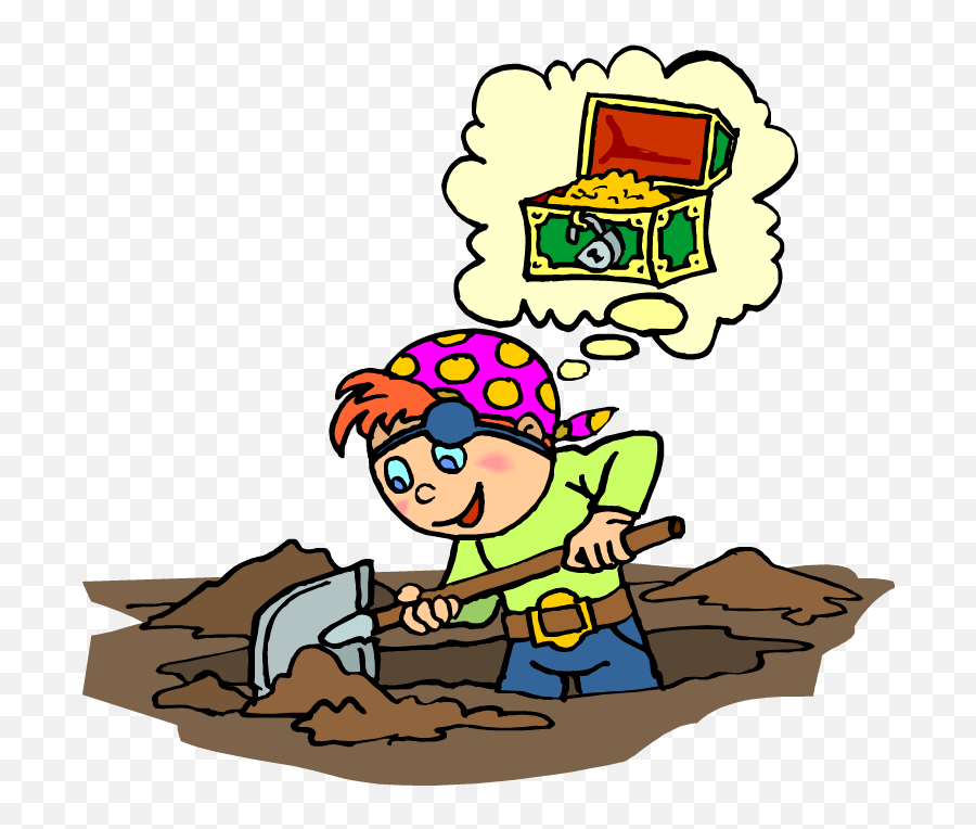 Pirate Digging For Treasure Clipart - Buried Treasure Clipart Emoji,Treasure Clipart