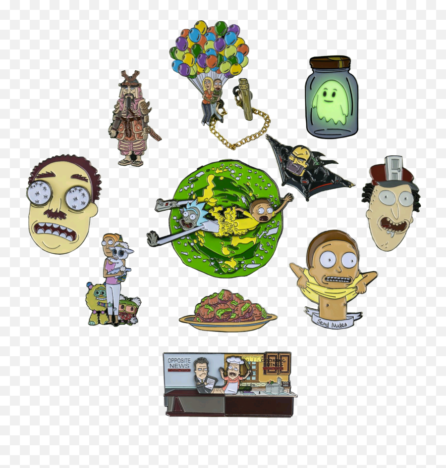 Rick And Morty Transparent Png - Rick And Morty Enamel Pins Emoji,Rick And Morty Transparent