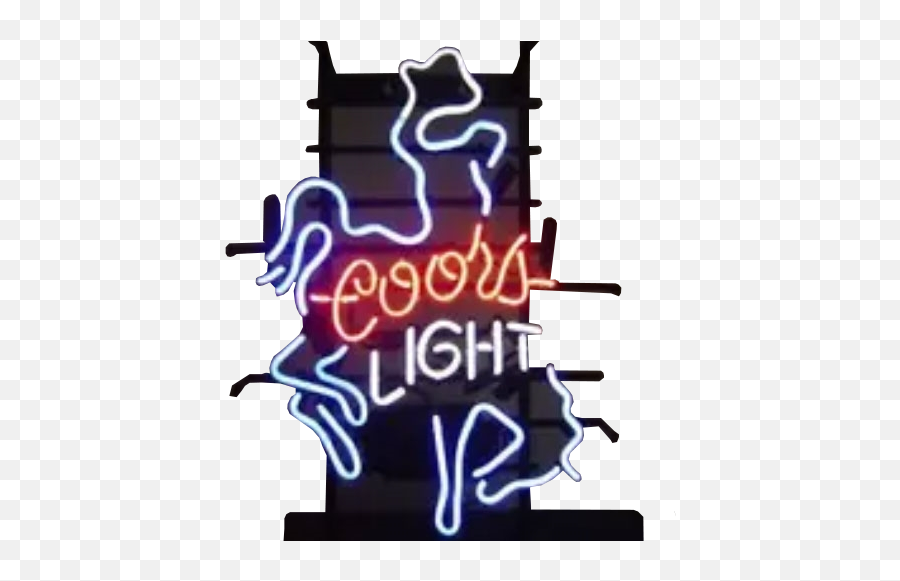 Coors Light Rodeo Beer Neon - Coors Light Neon Sign Emoji,Coors Light Logo