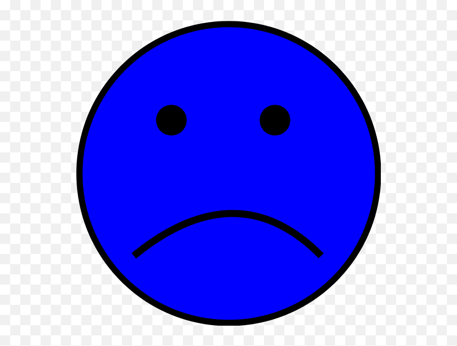 Sad Face Clip Art Image 2 - Blue Sad Face Clipart Emoji,Sad Clipart