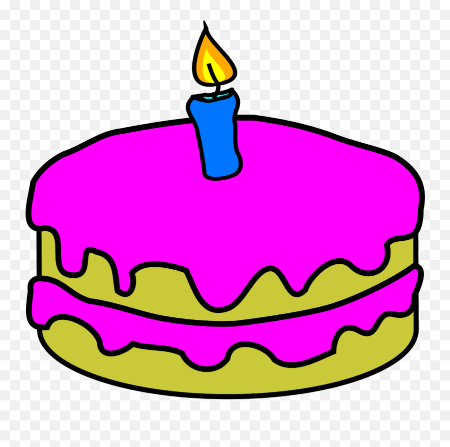 Birthday Cake One Candle Svg Vector - Cartoon Birthday Cake One Candle Emoji,Birthday Candle Clipart