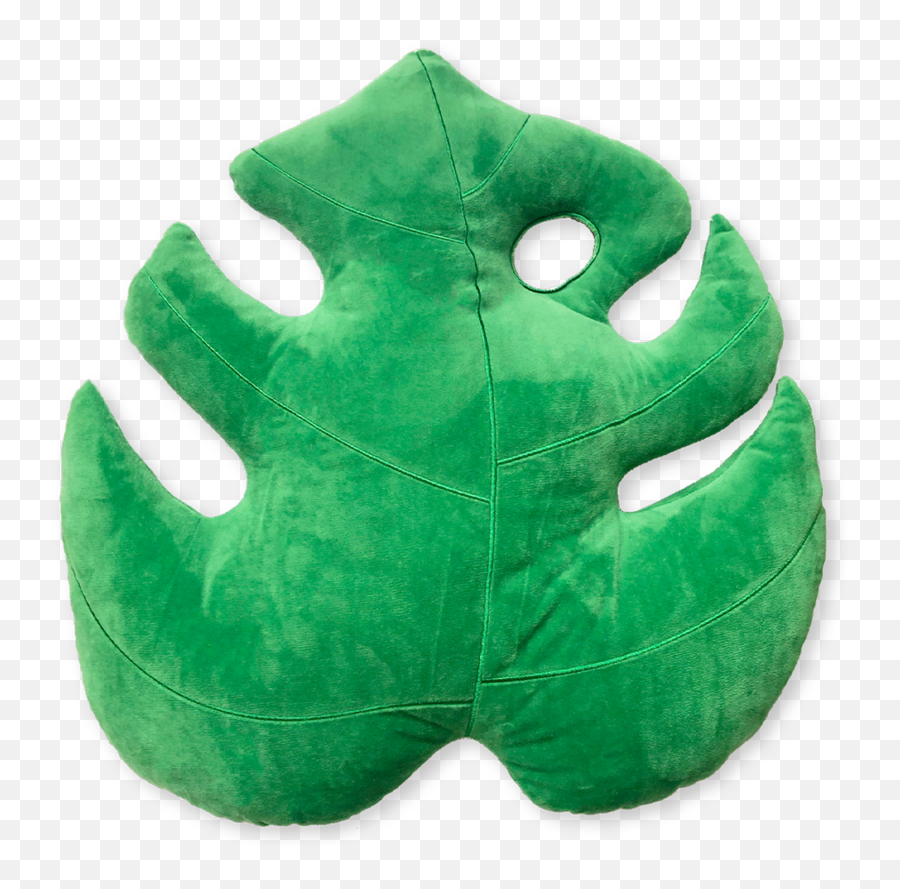 Monstera Pillow Green Philosophy - Monstera Cushion Emoji,Monstera Leaf Png