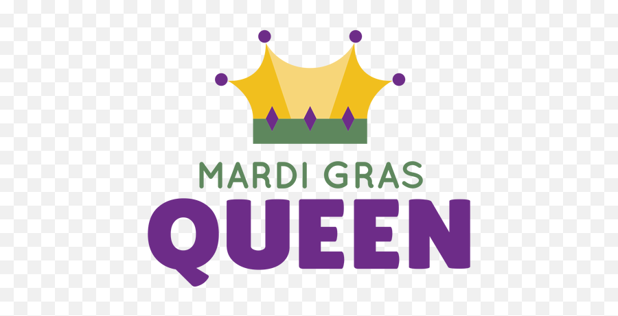 Mardigras Queen Crown Color Lettering - Transparent Png Emoji,Queen Crown Transparent Background