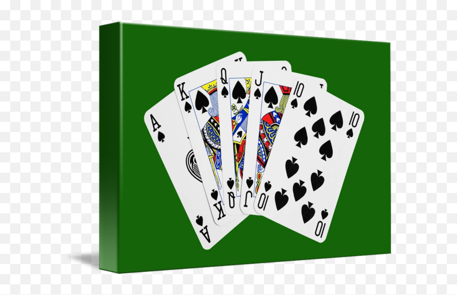 Playing Cards Royal Flush On Green Background By Natalie Kinnear Emoji,Playing Cards Transparent Background