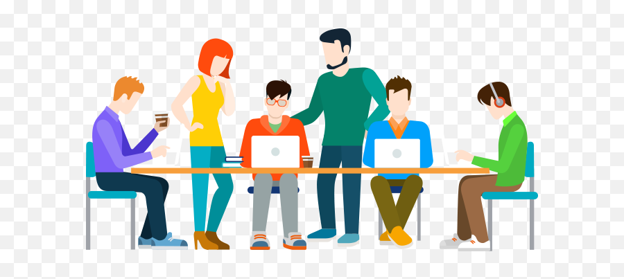 Group Of People Background Clipart - Mar 1288313 Png Co Working Space Png Emoji,Group Of People Clipart