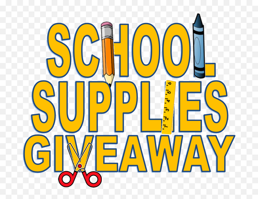 School Supply - School Supply Giveaway Clipart Png School Supplies Giveaway Png Emoji,School Supplies Clipart