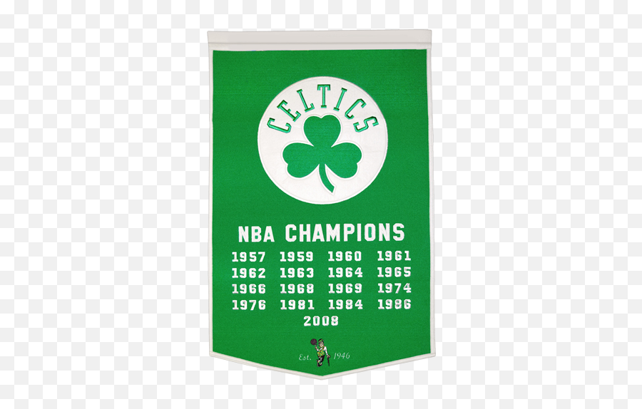 Boston Celtics Nba Finals Championship Dynasty Banner - With Hanging Rod North Station Emoji,Boston Celtics Logo