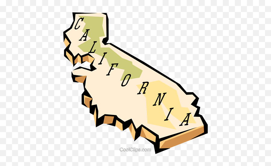 California State Map Royalty Free - California State Shape Clipart Emoji,California Map Png