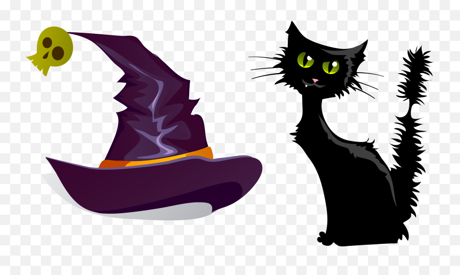 Svg Black And White Cat Clipart Free - Black Cat Emoji For Witch Cat Clipart,Black Cat Clipart