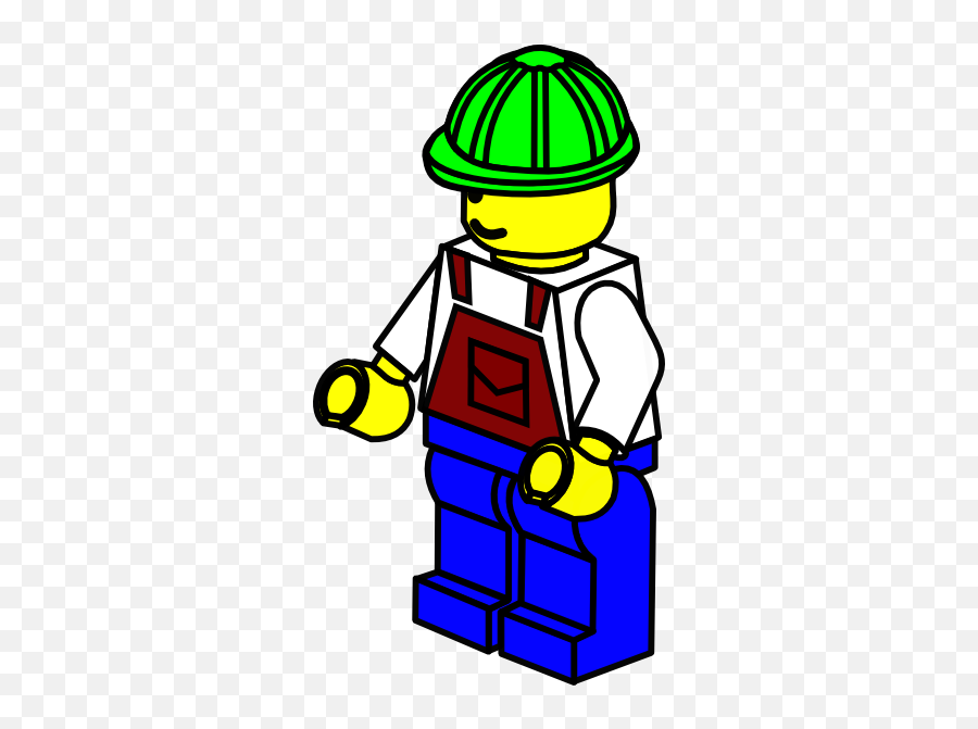 Green Hat Lego Construction Worker Clip - Lego Construction Worker Clipart Emoji,Construction Worker Clipart