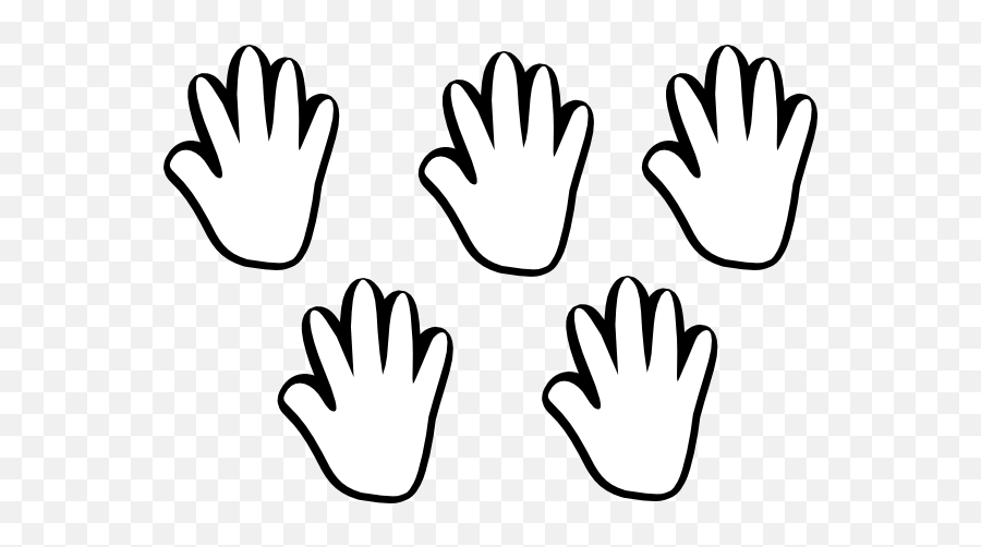 Free Handprint Clipart Black And White - Printable Child Hand Template Emoji,Handprint Clipart