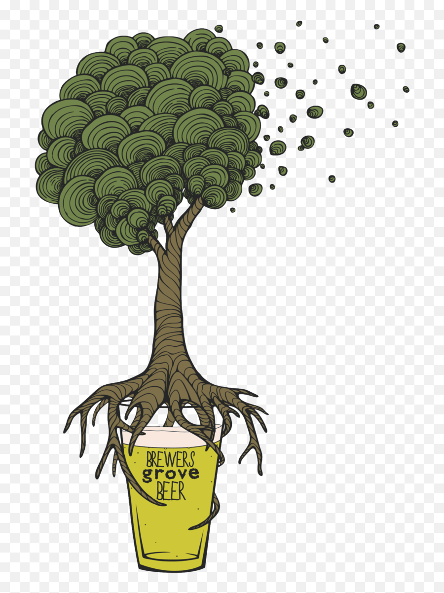 Brewers Grove Tree Beer Logo Trans Small - Friends Of Grand Flowerpot Emoji,Brewers Logo
