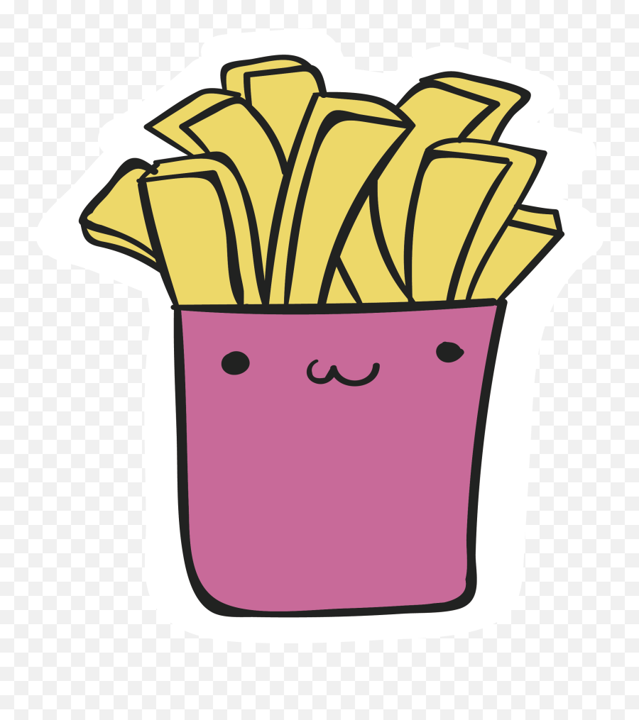Fries Clipart Deep Fried Fries Deep - Cute Food Drawings Of Junk Food Emoji,Fries Clipart
