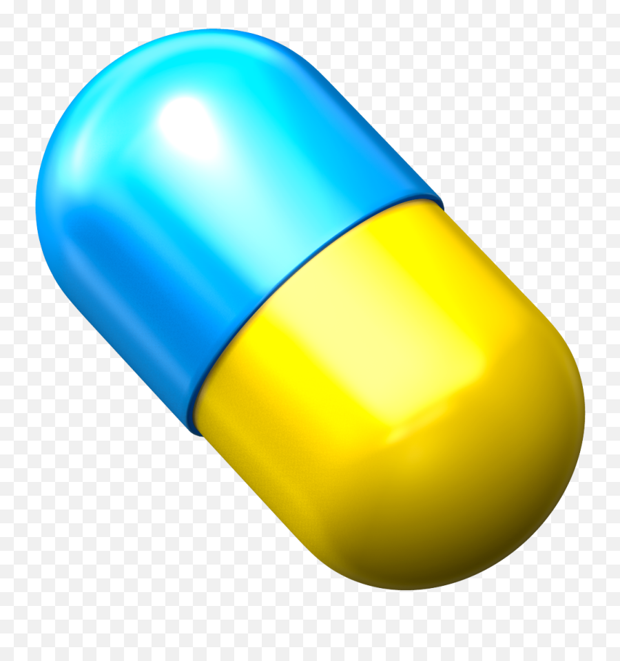 L Megavitamin - Dr Mario Blue And Yellow Pill Emoji,Pill Png