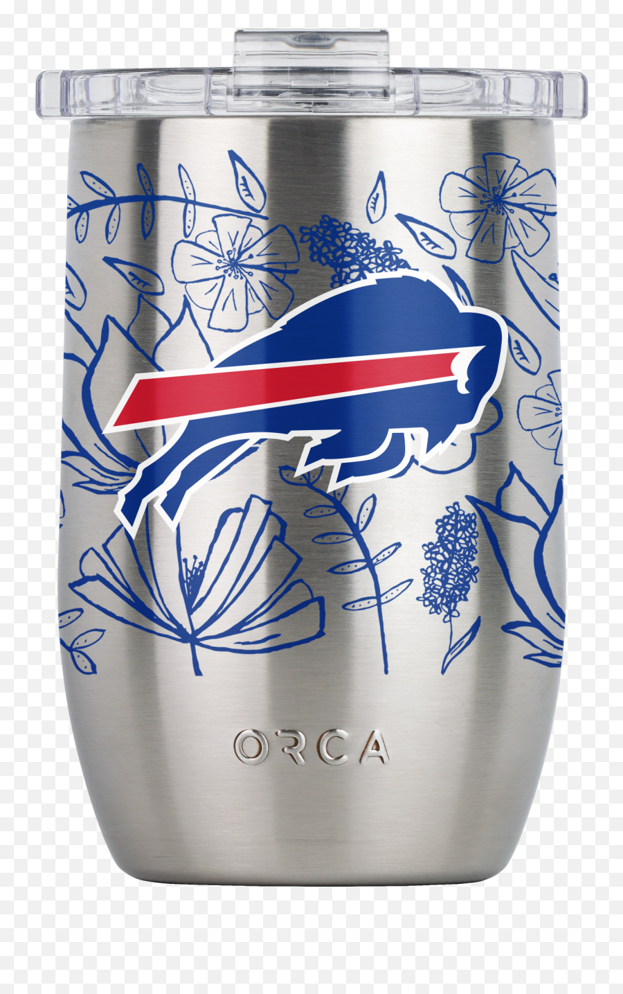 Buffalo Bills Floral Sketch Vino 12oz - Buffalo Bills Emoji,Buffalo Bills Png