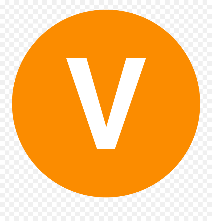 Eo Circle Orange White Letter - Vertical Emoji,Letter V Logo