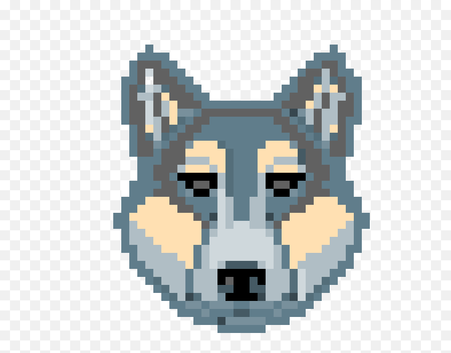 Pixilart - Wolf Face By Littlewolf Pixel Art Wolf Emoji,Wolf Face Png