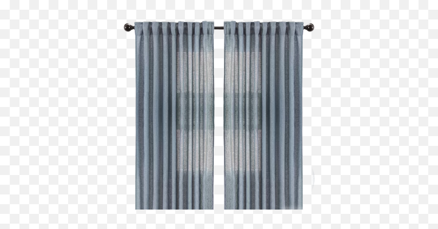 Moller Flax Textured Solid Semi - Sheer Rod Pocket Curtain Panels Set Of 2 Dark Blue 52x108 Emoji,Transparent Curtains