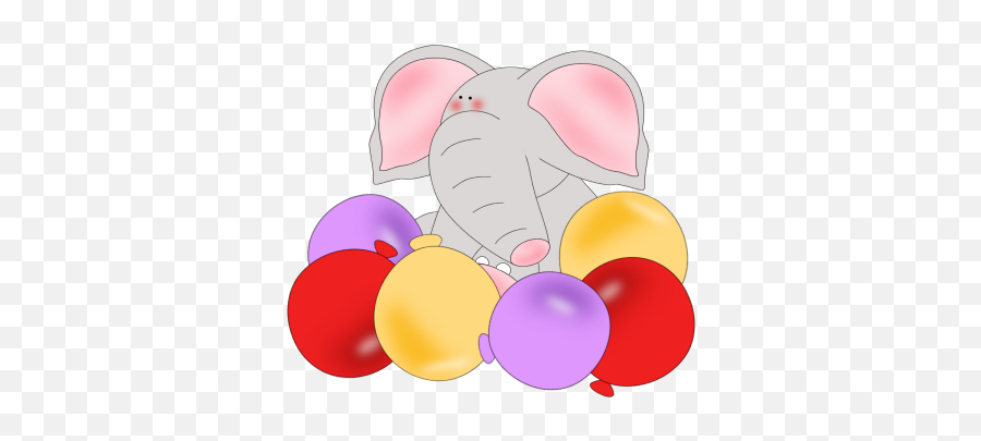 Elephant Birthday Balloons Clip Art - Balloon Emoji,Birthday Balloons Clipart