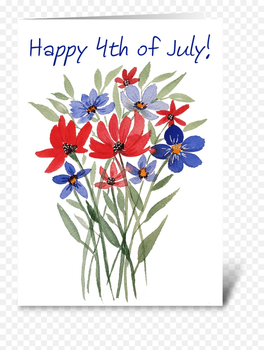 Happy 4th Of July Watercolor Card Print Emoji,Happy Fourth Of July Clipart