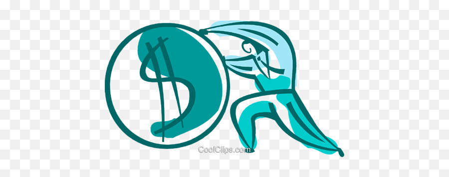 Businessman Pushing Money Symbol Royalty Free Vector Clip Emoji,Money Symbol Transparent
