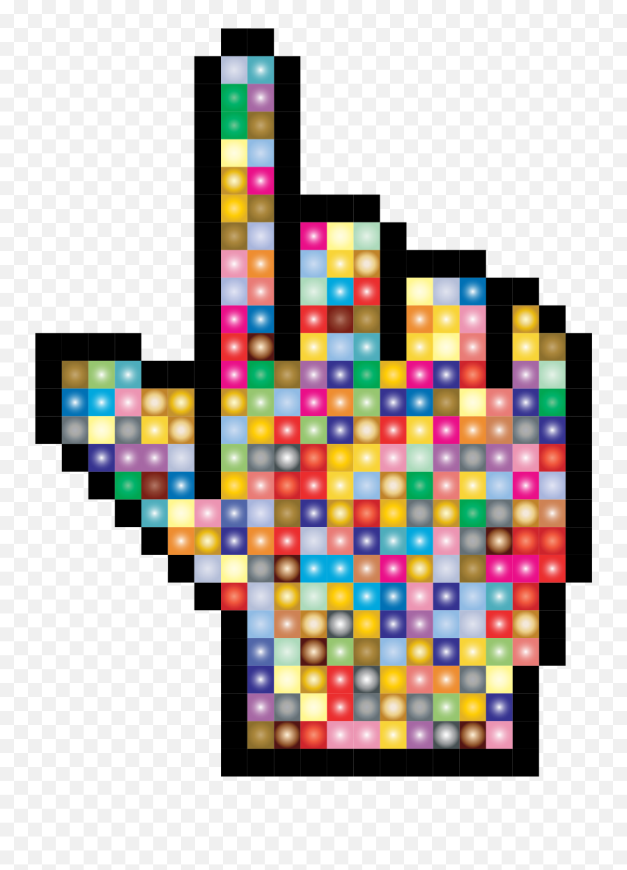 Prismatic Hand Cursor Pointer Grid 2 - Openclipart Emoji,Cursor Hand Png
