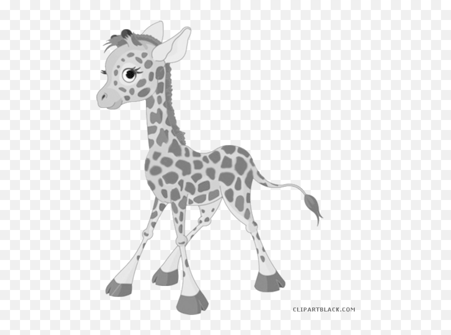 Clipart Giraffe Black And White - Clipart Giraffe Emoji,Baby Clipart Black And White