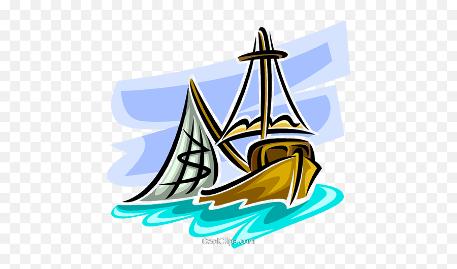 Commercial Fishing Boat Royalty Free Vector Clip Art - Barco Pesca Vetor Png Emoji,Royalty Free Clipart For Commercial Use