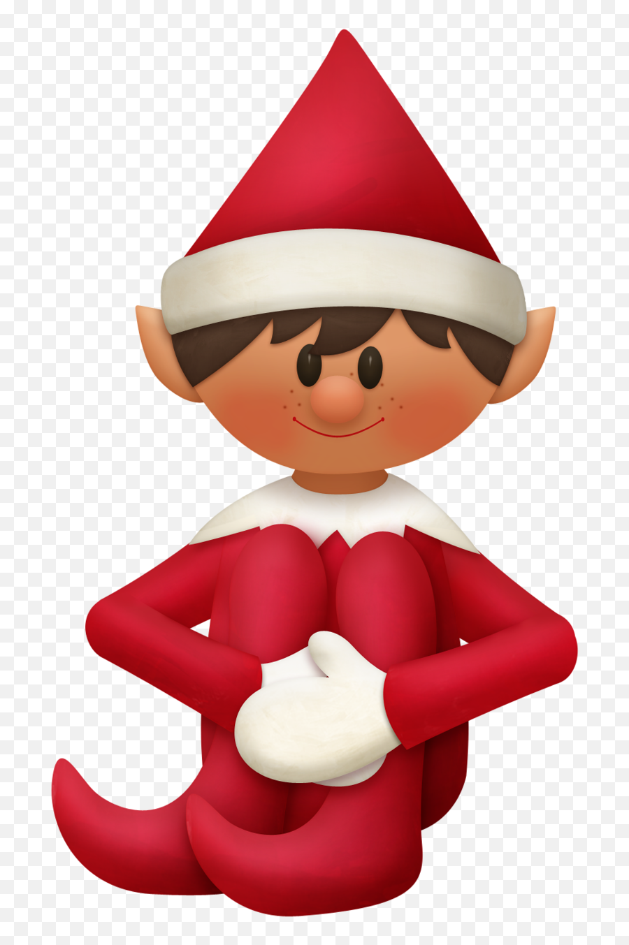 Elf Clipart Png - Transparent Christmas Elf Sitting Emoji,Elf Clipart