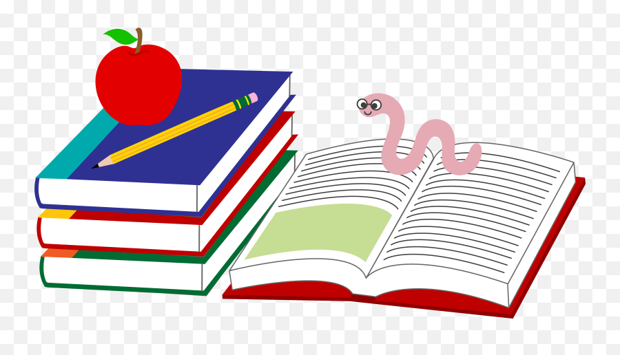School Books Clipart Transparent Png - Book And Pencil Clip Art Emoji,Books Clipart