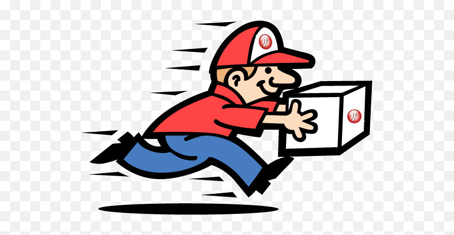 Download Man Running With A Box To Deliver With A Flash Logo Emoji,The Flash Clipart