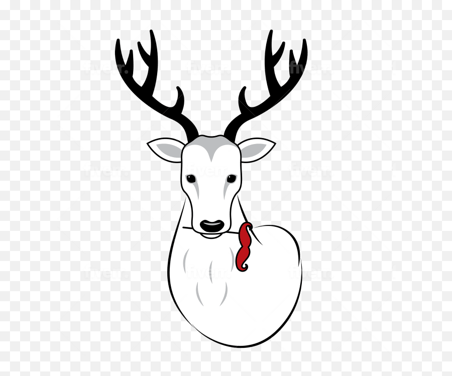 Create A Cool Vector Animal By Minjaiv Fiverr Emoji,Elk Clipart Black And White