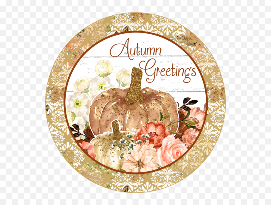 Autumn Greetings Fall Sign Wreath Sign Fall Decor Door Emoji,Watercolor Pumpkin Clipart