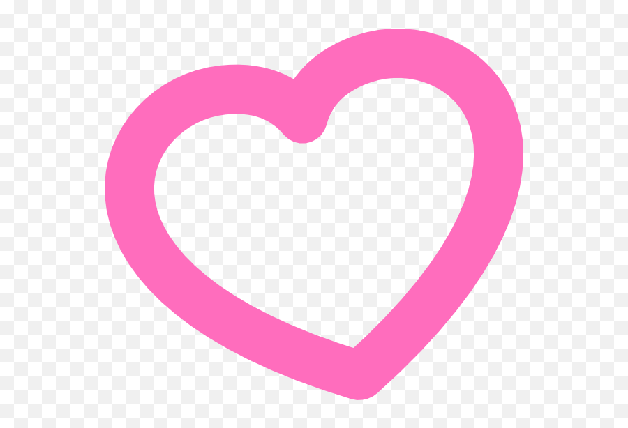 Red Outline Heart 7degree Left Clip Art - Pink Heart Icon Girly Emoji,Heart Outline Png