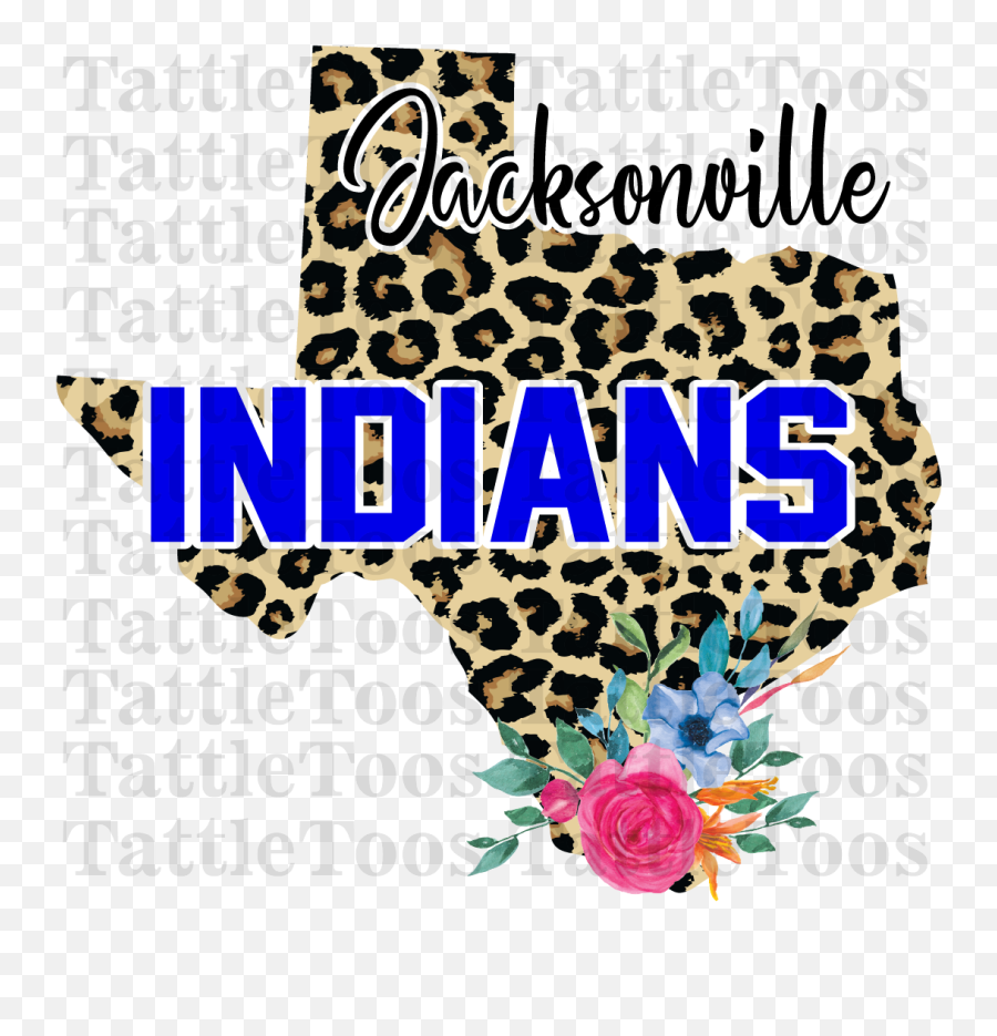 Jacksonville Indians Leopard Texas Digital Png Emoji,Texas Transparent Background