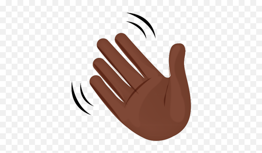 Look It Up Hand - Black Cartoon Hand Waving Emoji,Ok Hand Emoji Png