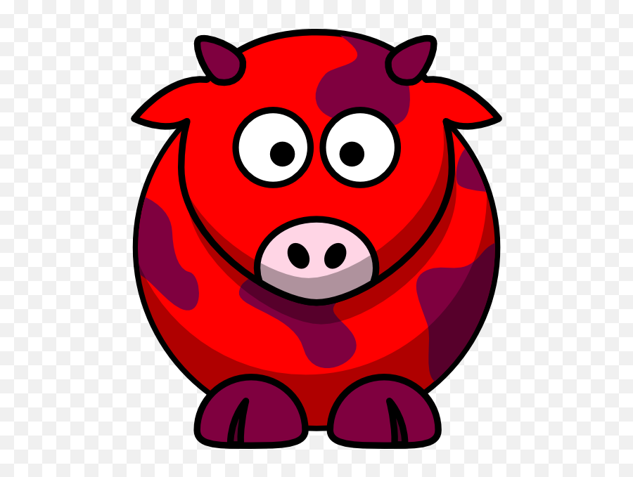 Download Red Cow 2 Svg Clip Arts 528 X 598 Px Png Image With - Transparent Background Cartoon Cow Emoji,Red X Clipart