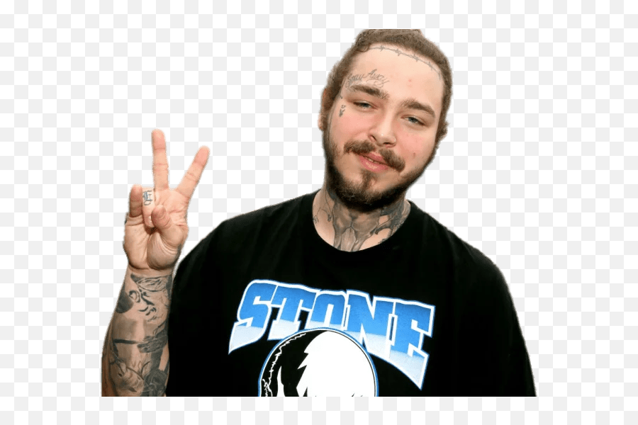 Post Malone Peace Sign Transparent Png - Post Malone Transparent Emoji,Post Malone Png